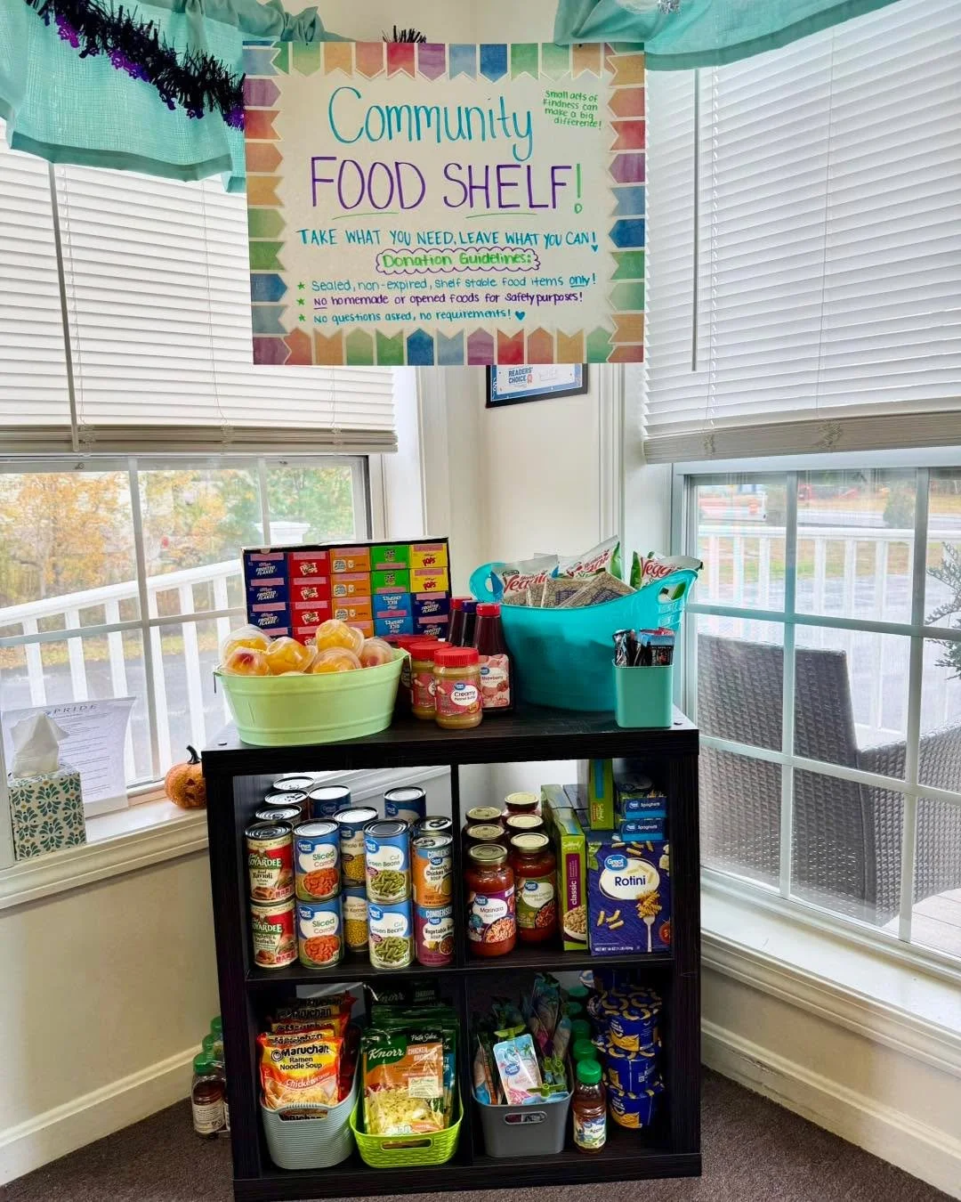 🌾 Community Food Shelf Update 🌟

I spent my Sunday restocking our PPT Food Shelf, and it truly warms my heart to create something like this for our community. This will be running for the remainder of the year, so donations are graciously needed/ac