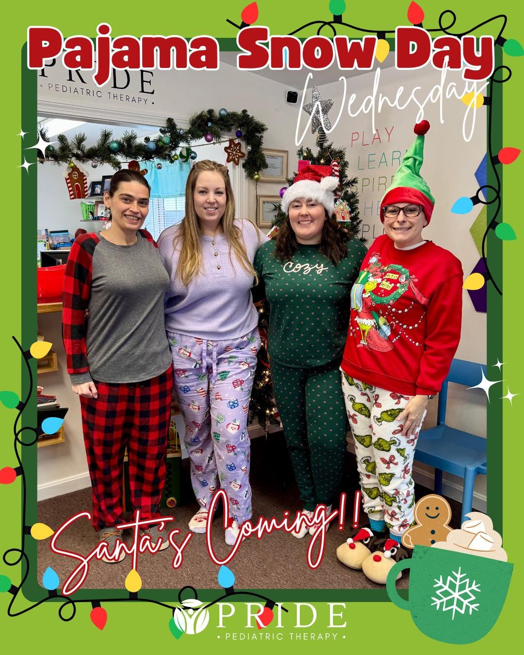 Pajama Day at PPT! ❄️💤

The snow makes Christmas so much more Christmasy!! 🩵✨

🎁 Our office is closing at noon today to allow our staff to spend time with their families for the holiday! Reminder, that we are closed both tomorrow and Friday, reope