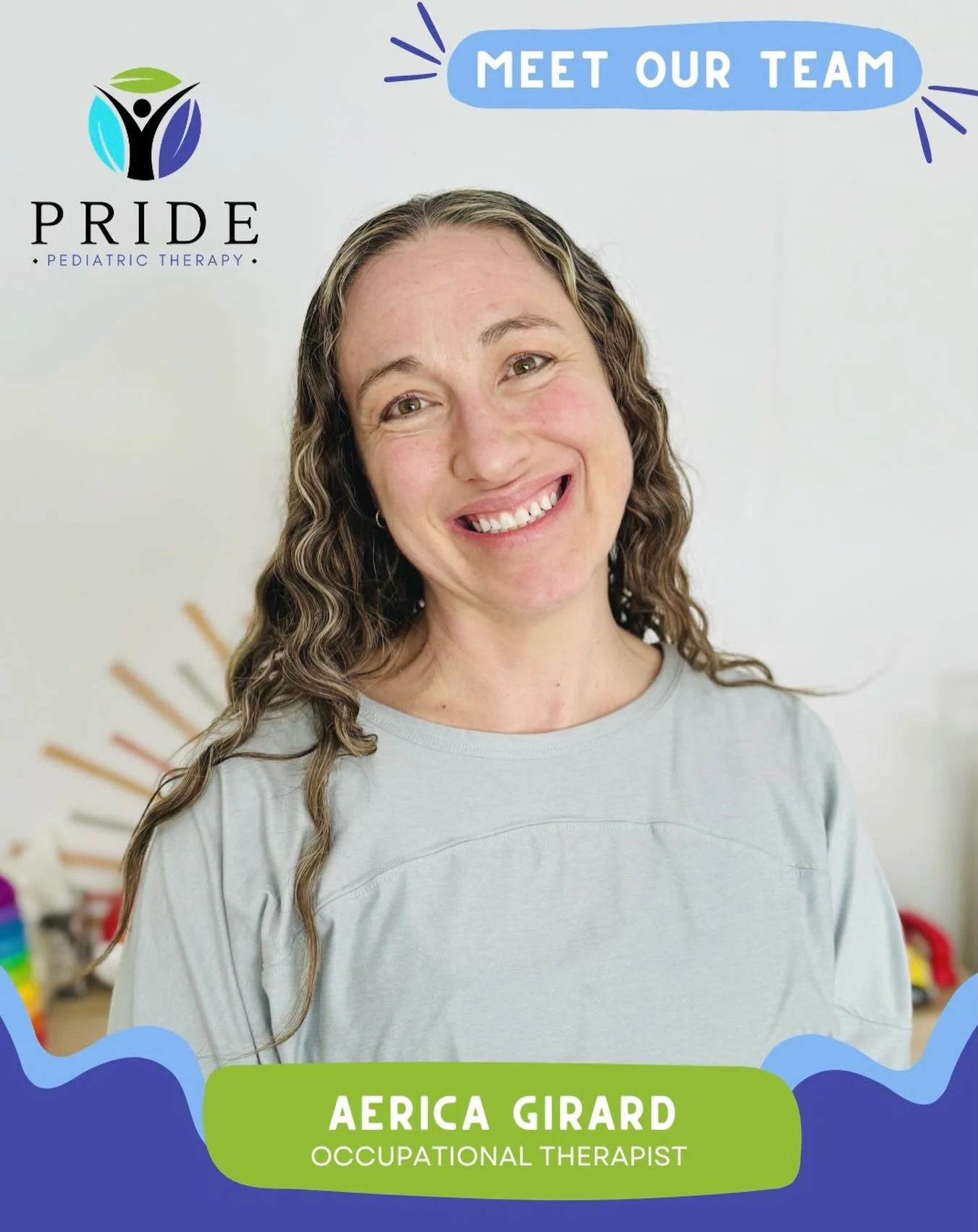 🌟 Therapist Spotlight: Please Join Us in Welcoming Aerica to the Pride Pediatrics Team!
Aerica joined us in January as an Occupational Therapist, and we are so excited to have her on our team! 🫶🏻

👋🏼 Meet Aerica &amp; Why OT Matters to Her:
&ldq