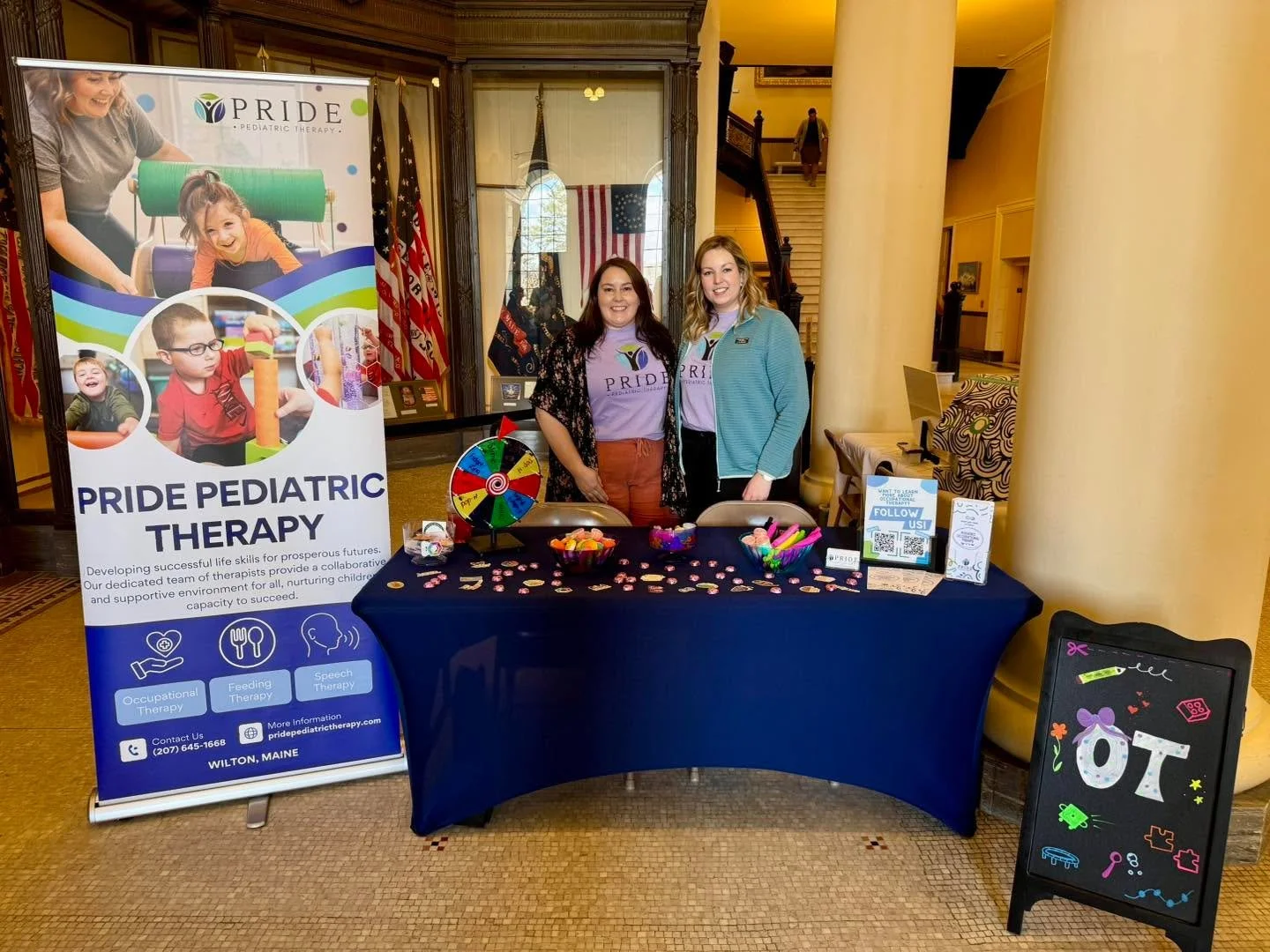 Courtney and Taylor spent the afternoon at the Maine State House for the Hall of Flags event, advocating for the occupational therapy profession across our state 🩵💜💚

We had the opportunity to connect with legislators, share the impact of OT, and 