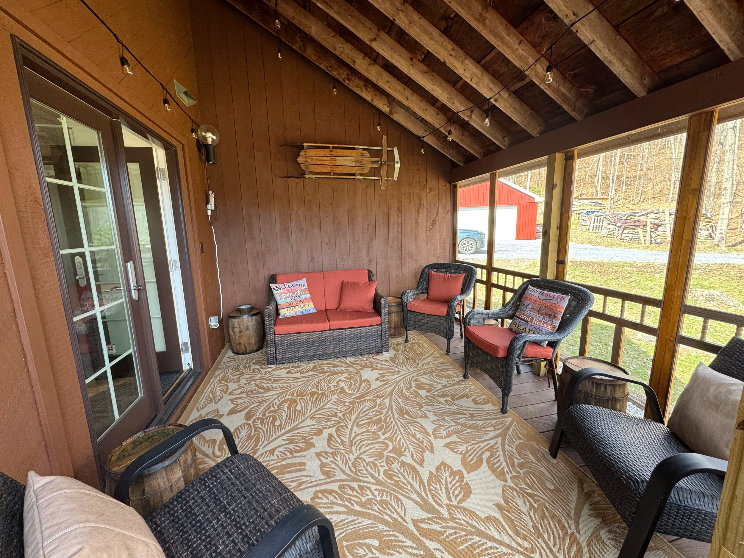 Screen porch off the kitchen
