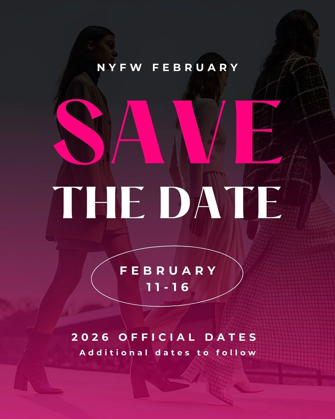 NYFW is coming sooner than you think ✨ consider this your official reminder 

📅 Save the date: February 11-16, 2026!
(And yes, events always start a little early.)

If you&rsquo;re planning to be there, start now. Fashion Week waits for no one 🖤

#