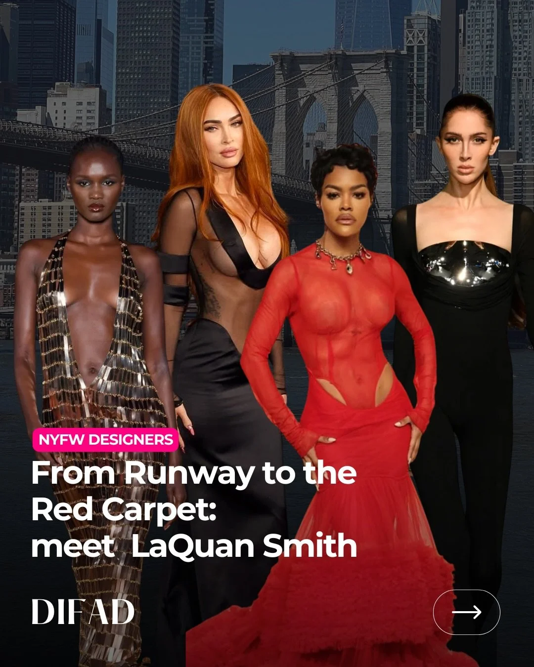 From the runway to the red carpet, @laquan_smith knows how to make an entrance ✨❤️
Bold silhouettes, confident glamour, and designs made to be seen on icons and on the NYFW runway.

With LaQuan Smith officially back on the NYFW calendar, we&rsquo;re 