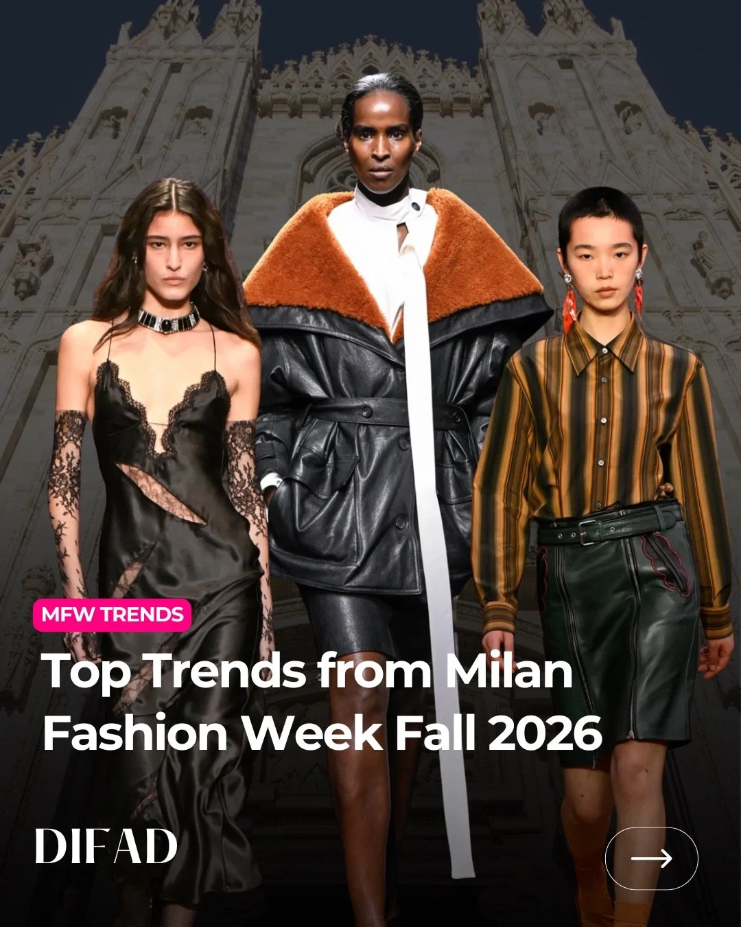 Milan set the tone for Fall/Winter 2026 🇮🇹

This season delivered strong tailoring, rich textures, and statement outerwear across the runways. Leather pieces, structured silhouettes, and unexpected layering appeared again and again, showing how des