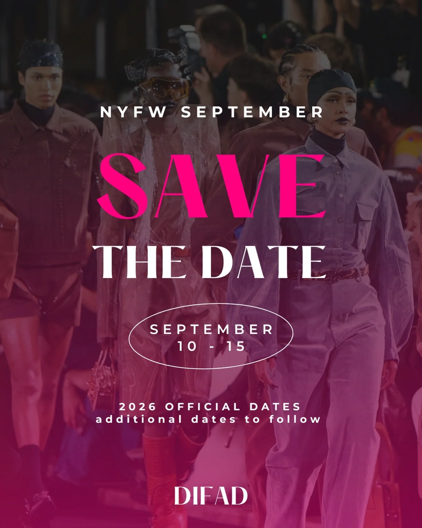 Save the date hallelujah ✨ NYFW HALLELUJAH! 

September 10&ndash;15 are the official dates so far, with the full calendar expected soon. The countdown to another unforgettable Fashion Week has officially begun.

If you&rsquo;ve been thinking about ex