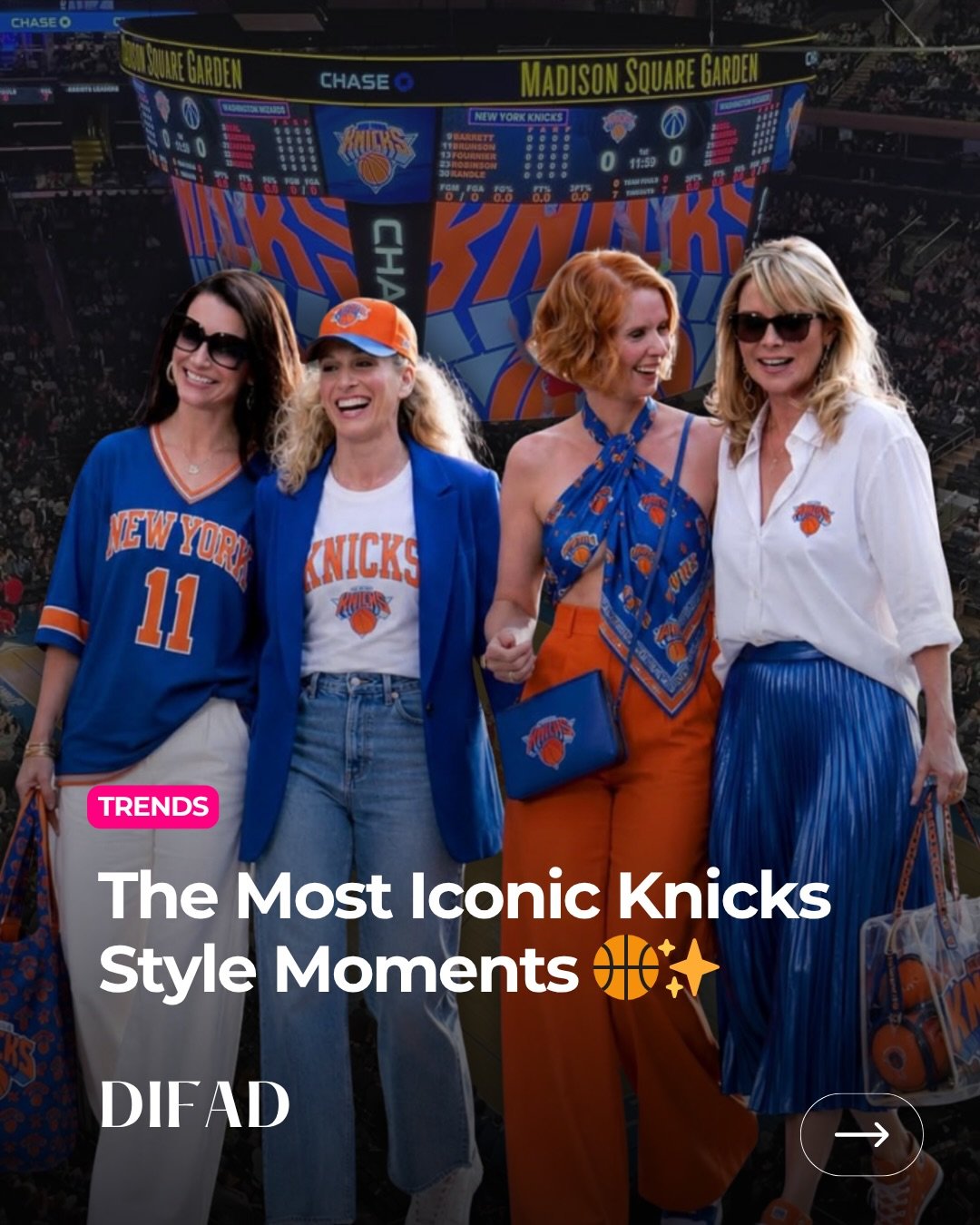 Today, it feels like everyone in New York is talking about the Knicks 🏀🧡💙

After last night&rsquo;s huge win, we couldn&rsquo;t help but look back at some of the most iconic Knicks fashion moments in pop culture. From beloved TV characters to Holl