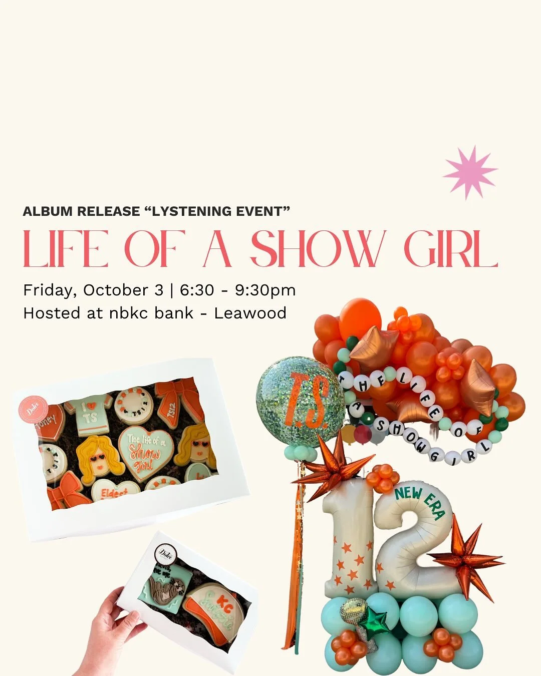 ✨ Calling all Swifties! ✨ Join us at @nbkcbank Leawood for a night full of pop-ups, treats &amp; sips, a friendship bracelet bar, and special album listening sessions! 🎶💖

We are giving away 2 pairs of tickets for you and a friend! Comment below if
