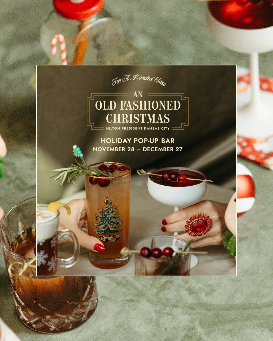This a sign to make weekend plans for cocktails at @hotelpresident1926 'Old Fashioned Christmas' pop-up bar! 🎄🍸

For a limited time only, step into a world where vintage charm meets holiday cheer. Expect to be transported back in time with festive 