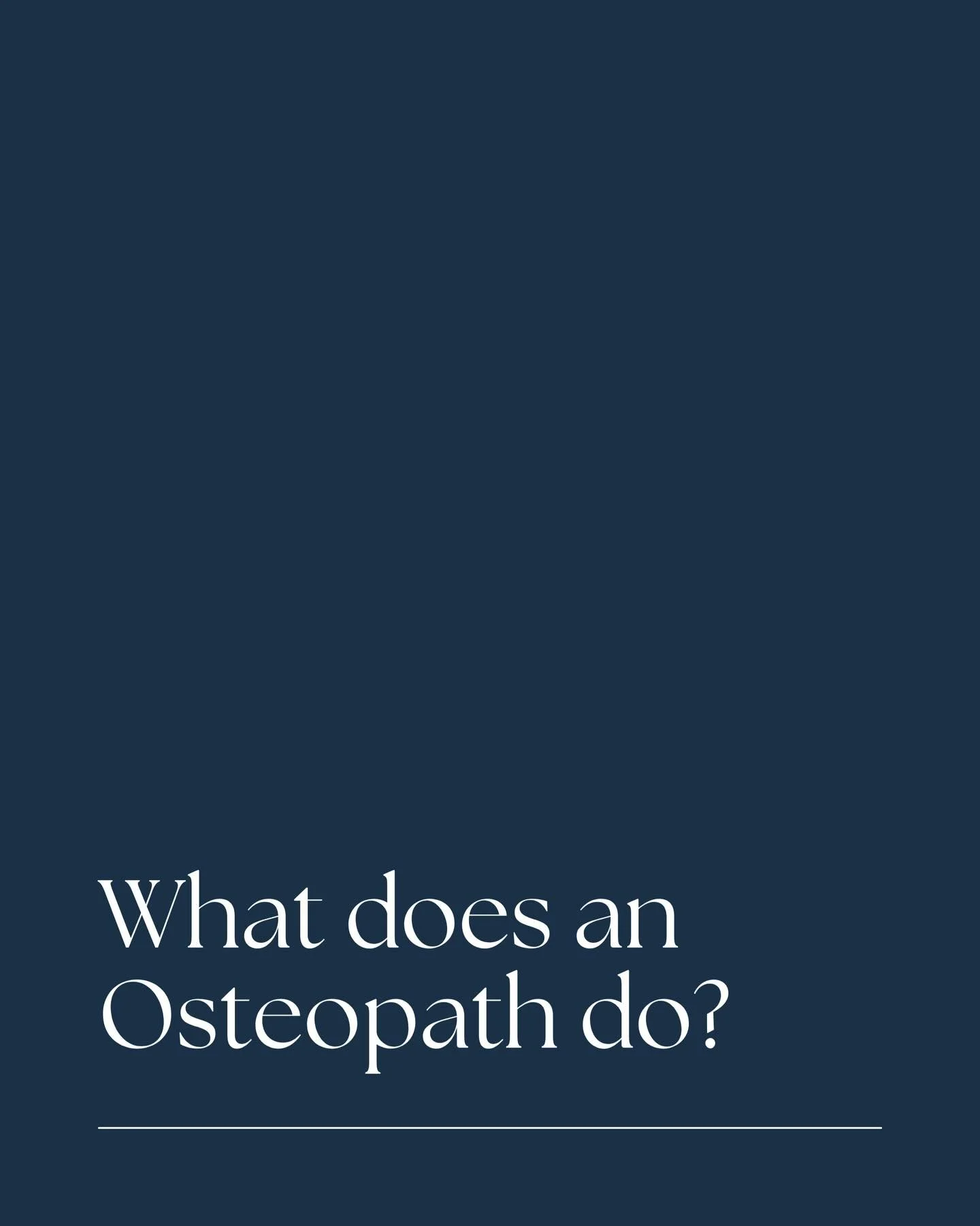 I&rsquo;m often asked &lsquo;What is an Osteopath and what do you do?&rsquo;

Osteopaths are registered healthcare practitioners who use a whole-person approach to the assessment and management of the body&rsquo;s muscles, joints, and related systems
