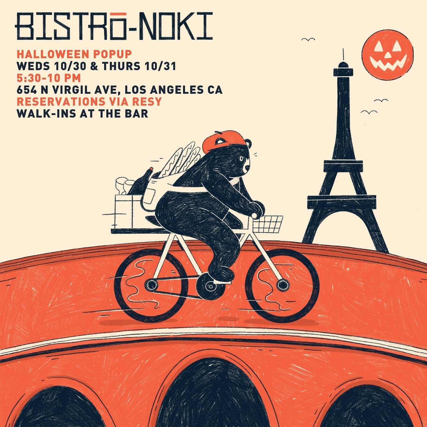 This Halloweek (10/30 &amp; 10/31), Budonoki dresses up as a Parisian bistro! 👻 

🎃 🇫🇷 🐻 🇫🇷 🎃 

Expect 🇯🇵 izakaya takes on French bistro classics like salade lyonnaise, moules frites, and steak au poivre 
🧈 🥩 🥖 🦆 🦪 

Book on Resy or wa