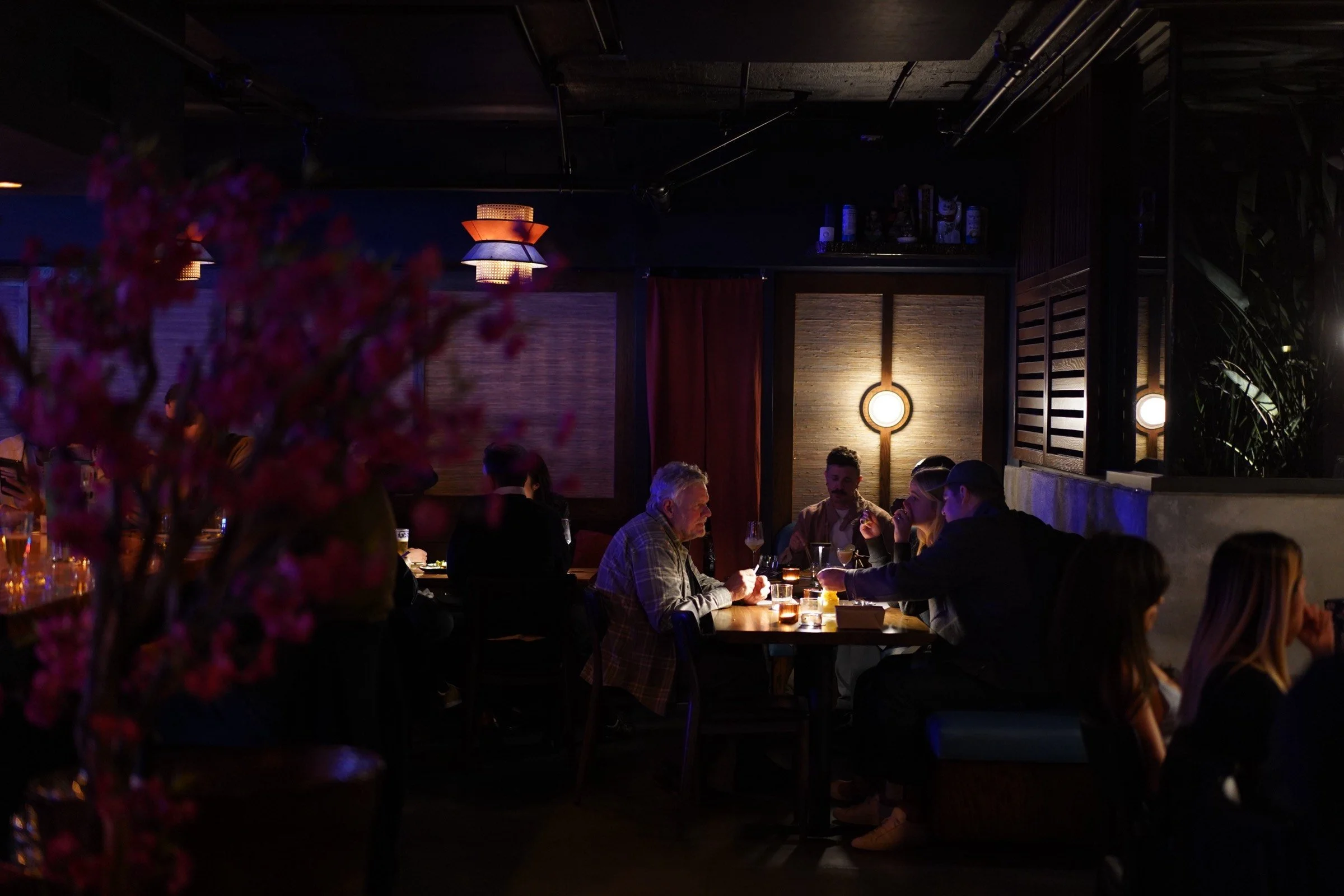 Guests dining by candlelight in Budonoki's dining room