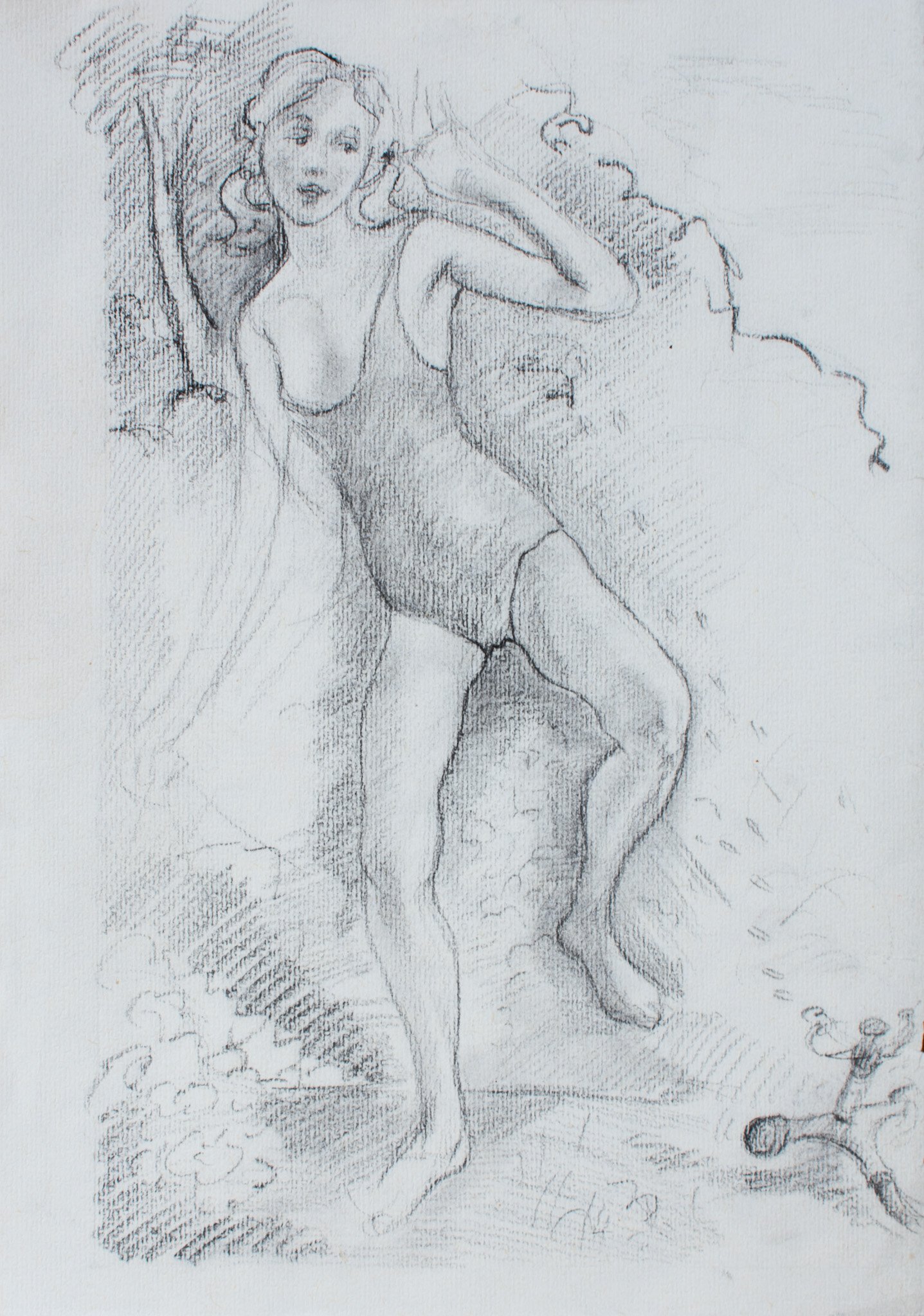 Study for a Girl Surprised by a Sprinkler