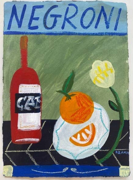 Negroni on sage green and navy