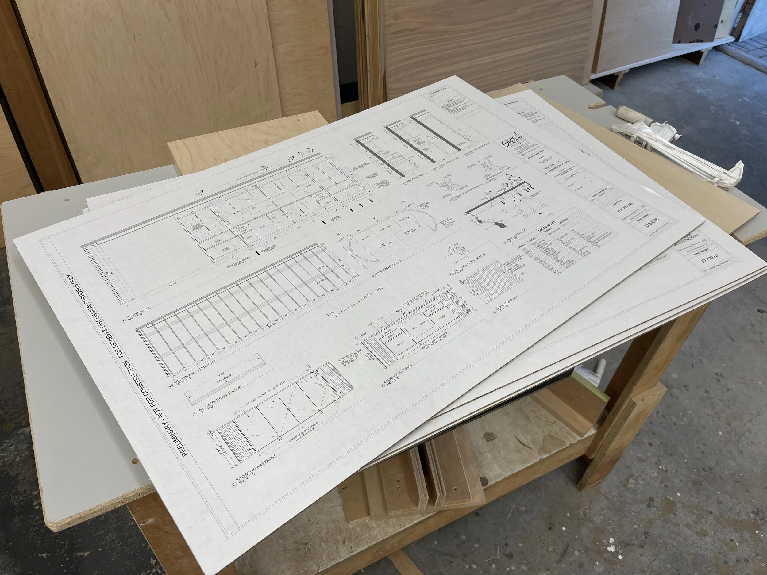 Furniture built per plans for new construction commercial woodwork