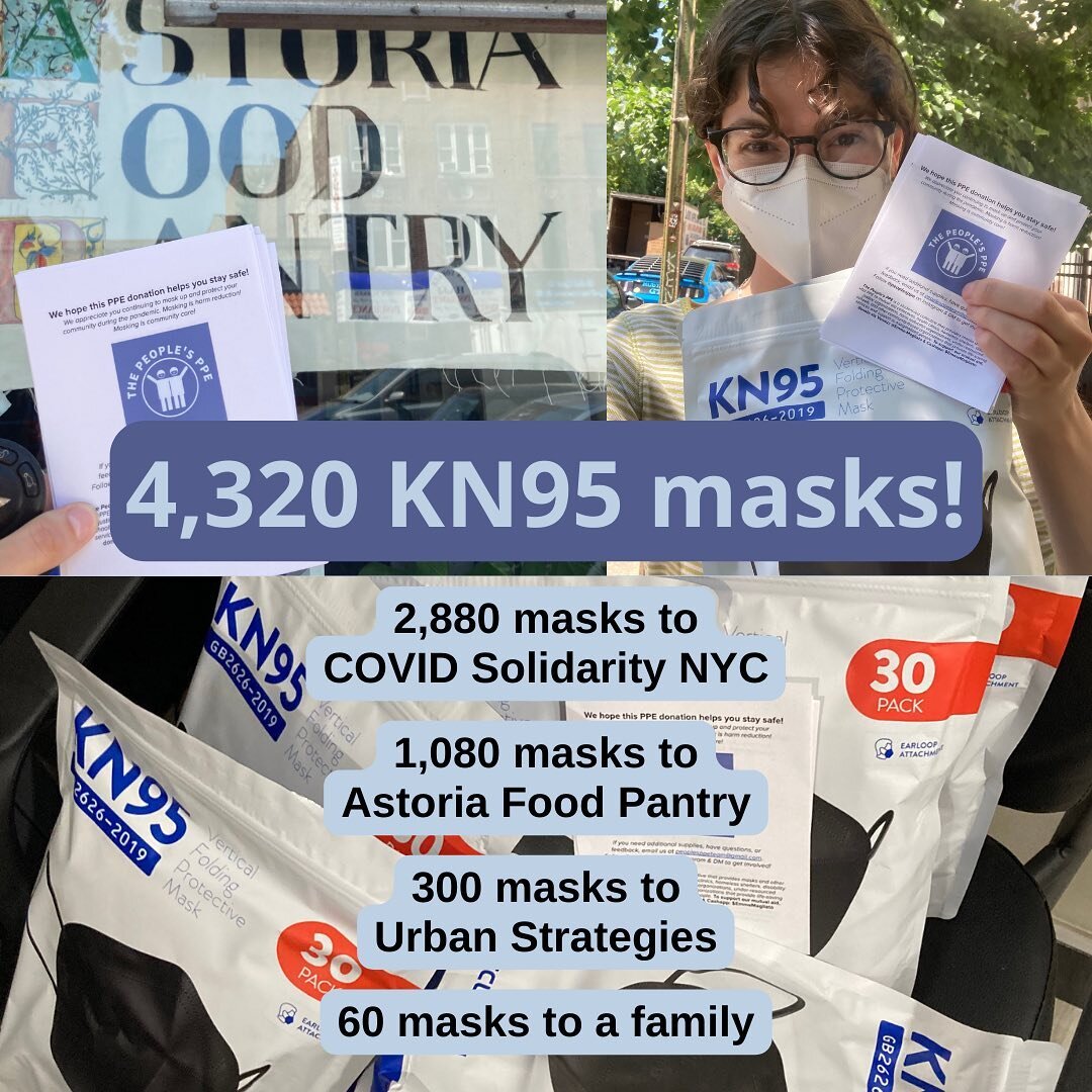 Celebrating our first HUGE mask distribution day yesterday! Our team brought 4,320 KN95s out to four different locations in Brooklyn &amp; Queens!!!😷😷😷 Thank you for being in community with us and helping keep folks safe. More distributions coming