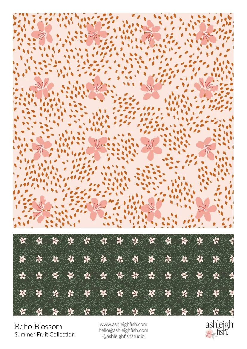 Floral patterns with pink flowers