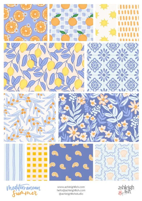 Mediterranean Summer Surface Pattern Collection