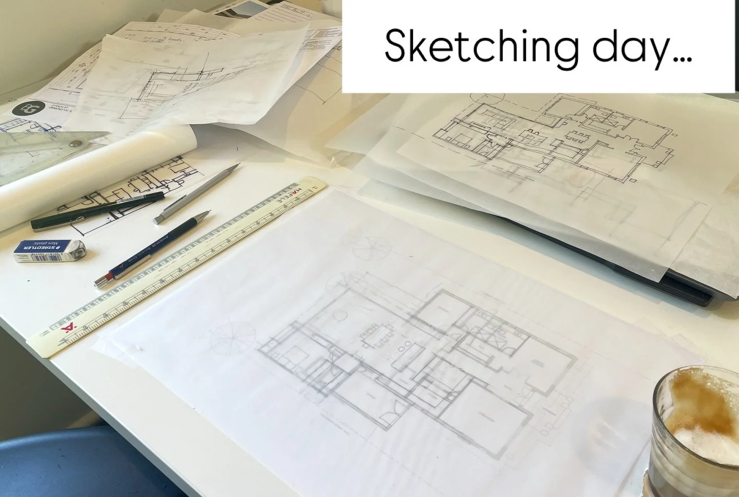 After completing the site measure and building a detailed computer model of the existing home, the real design work begins.

This is the stage where ideas start to flow onto paper. I always begin with loose hand sketches &mdash; exploring how spaces 