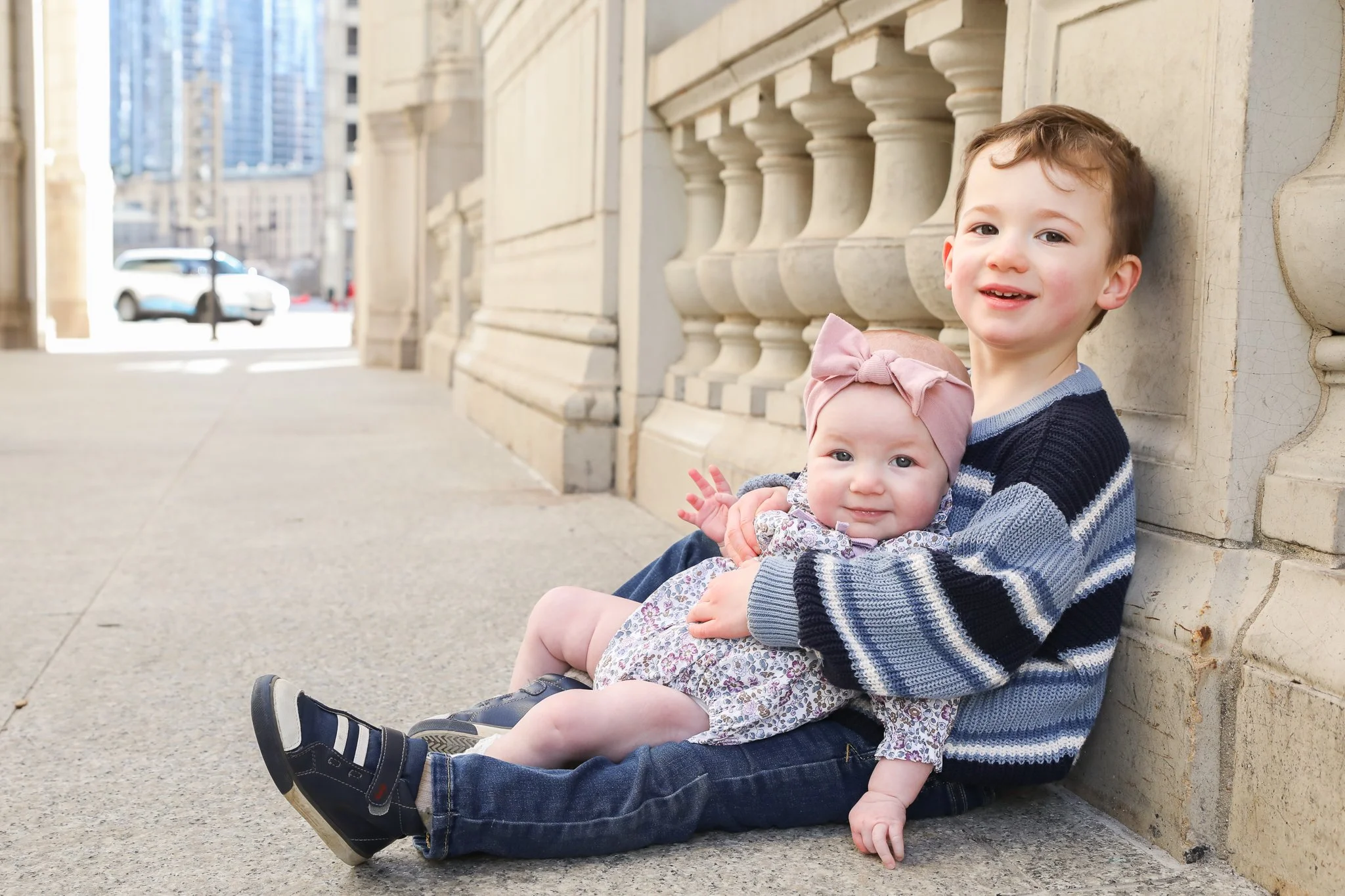 Brother & Sister Portrait Downtown Chicago Wrigley Building