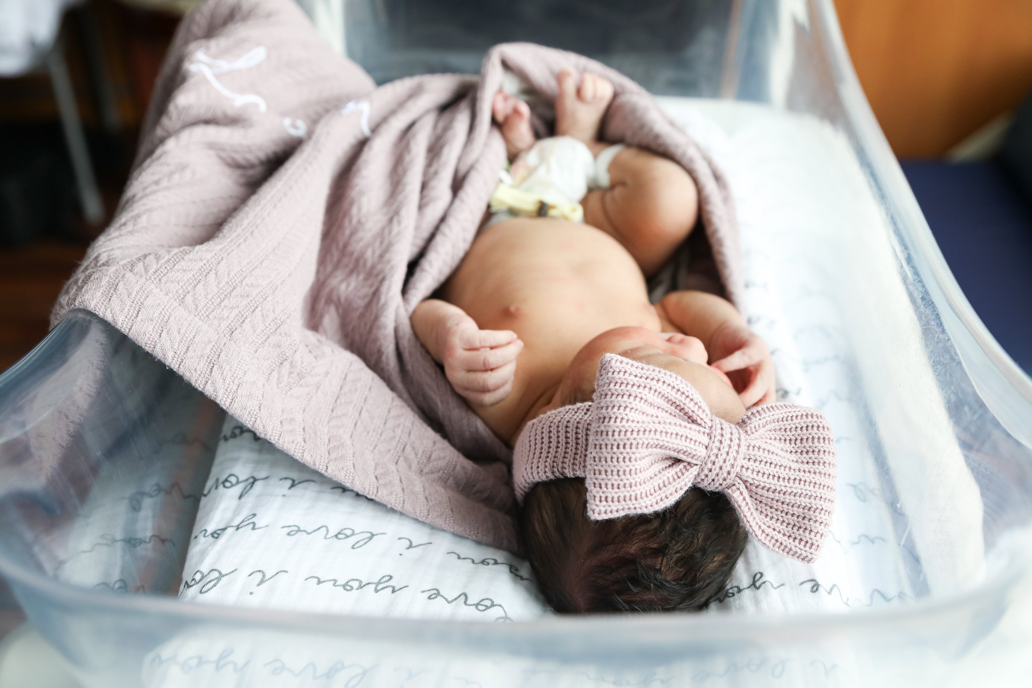 Fresh48 Newborn Portrait in Bassinet