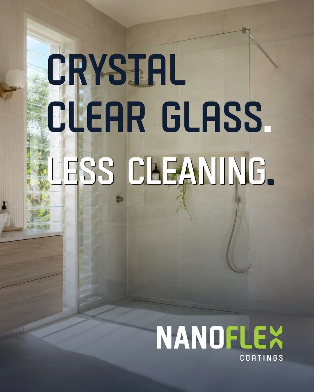 ✨ Crystal clear glass shouldn't come with constant maintenance.

Over time, shower screens are exposed to water, minerals, soap residue and everyday use. Without protection, this can lead to water spots, mineral build-up and a loss of clarity.

NanoF