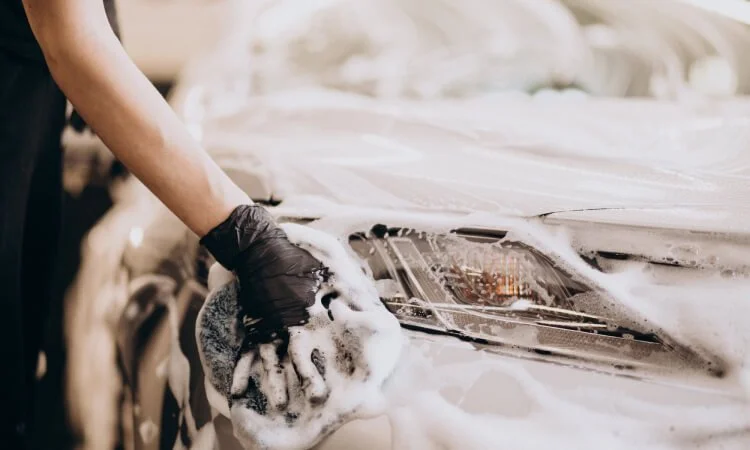 Detail Lab | Car & Auto Detailing in Edmonton AB | Hand Wash & Steam Cleaning | Photo close up on car care process | Exterior detailing