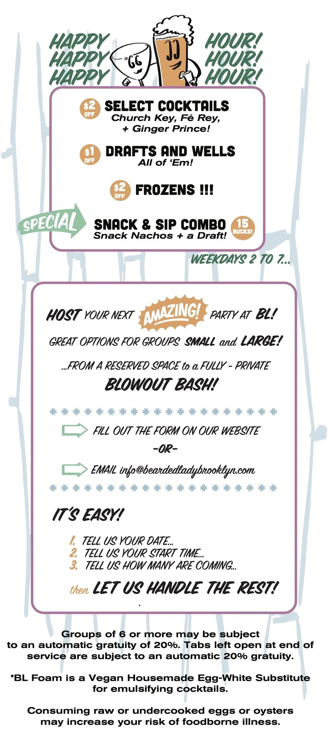 Happy Hour and Parties!