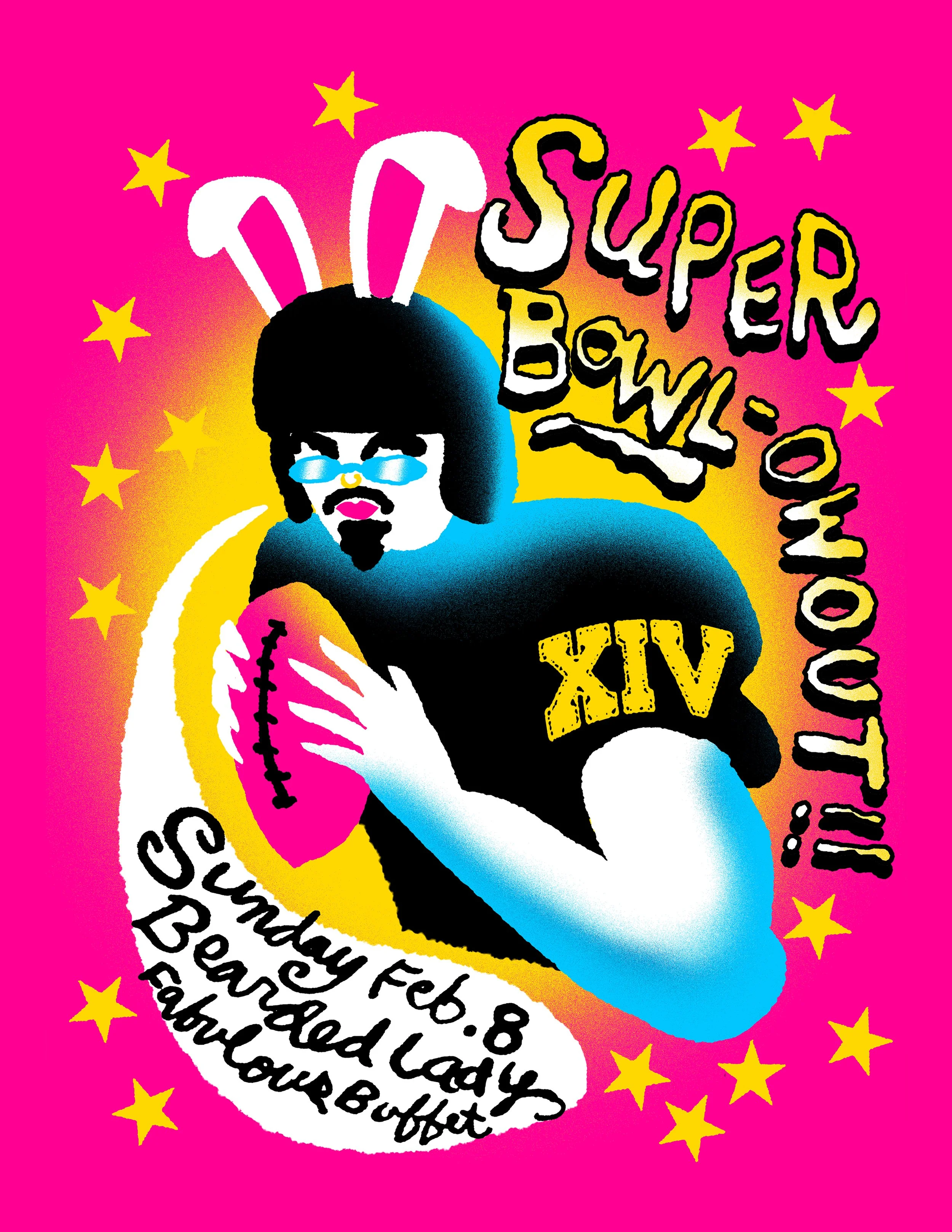 Bad Bunny Super Bowl Party at Bearded Lady
