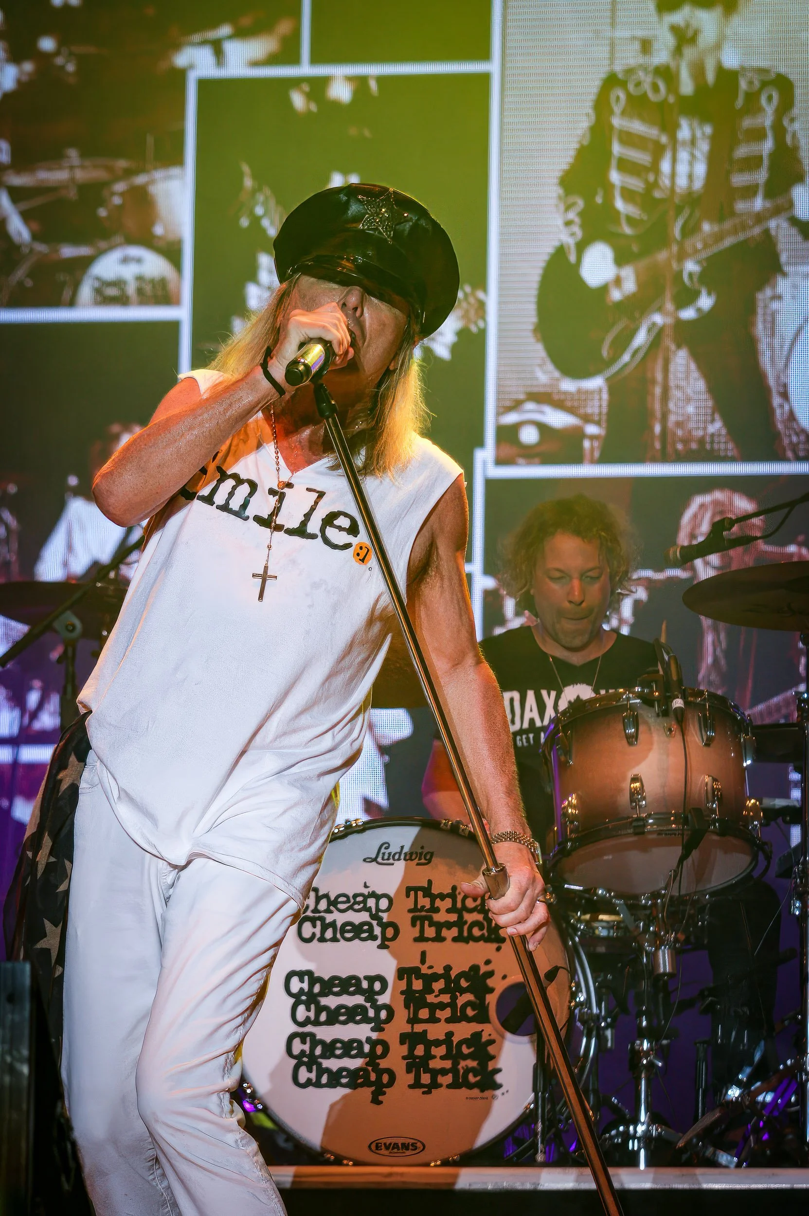 Robin Zander lead singer of Cheap Trick, performing live at Rocklahoma, Ok on 5/27/2018 — concert photography by Carlos Novais