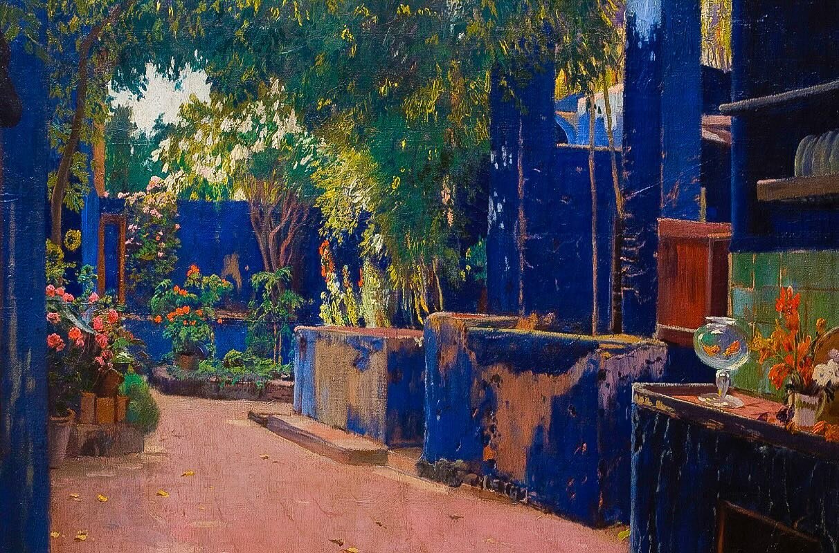 The painting El Pati Blau by Santiago Rusi&ntilde;ol perfectly pictures the dream that guided me to open Blue House Psychology. A courtyard garden for the soul 💙#jungianpsychology