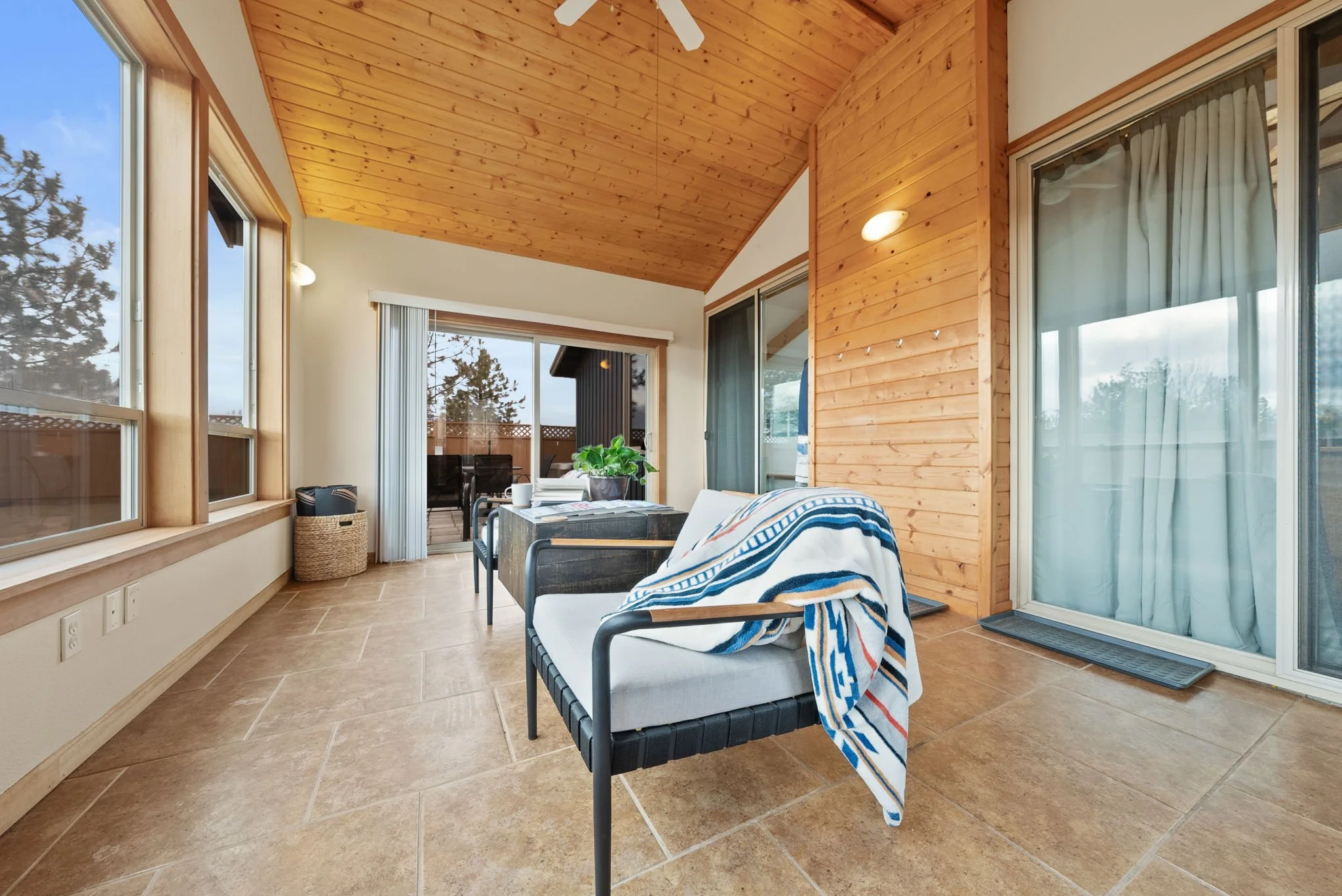 Sun room overlooking Three Sisters mountains