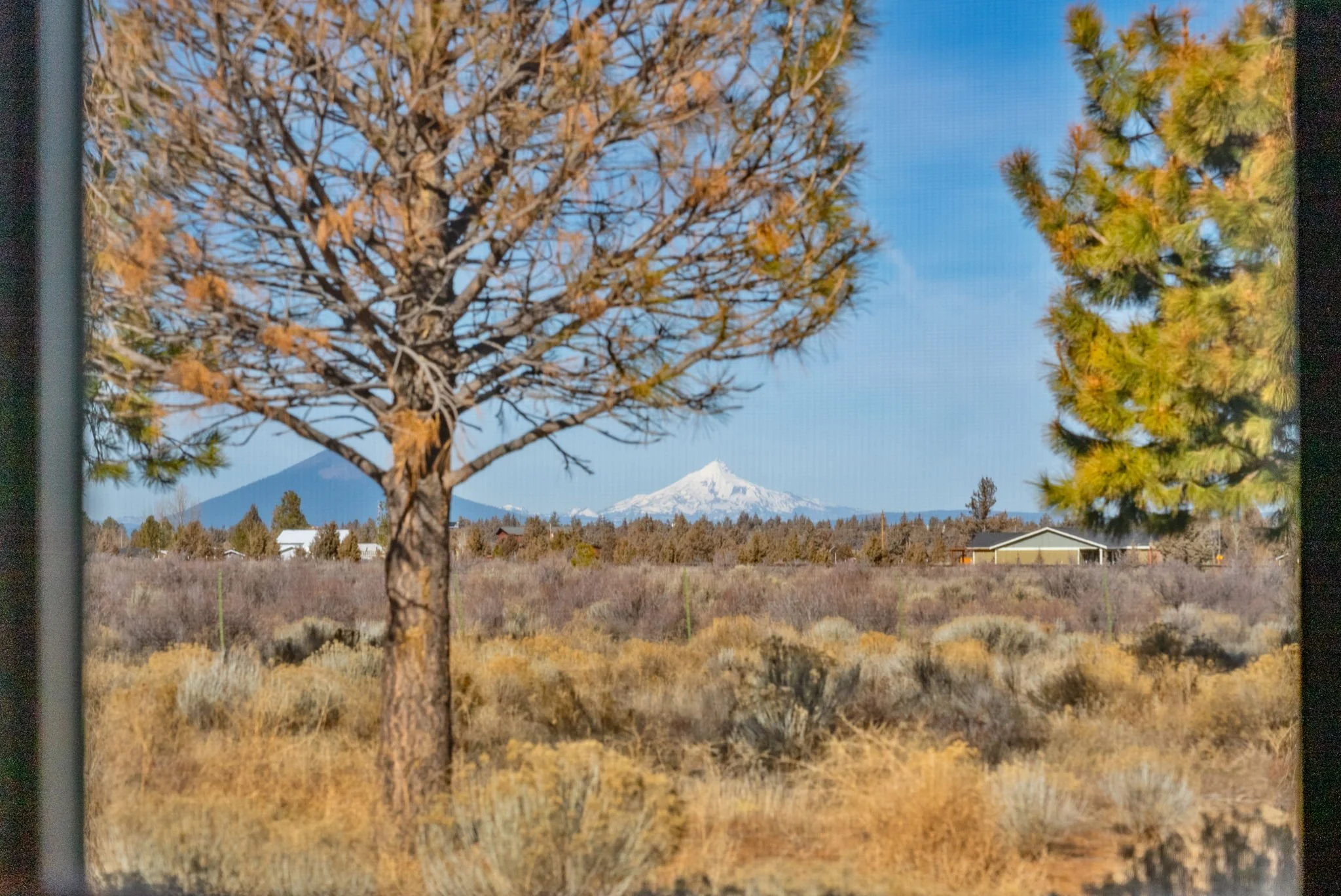 Photo of Black Butte and Mt Jefferson from queen bedroom