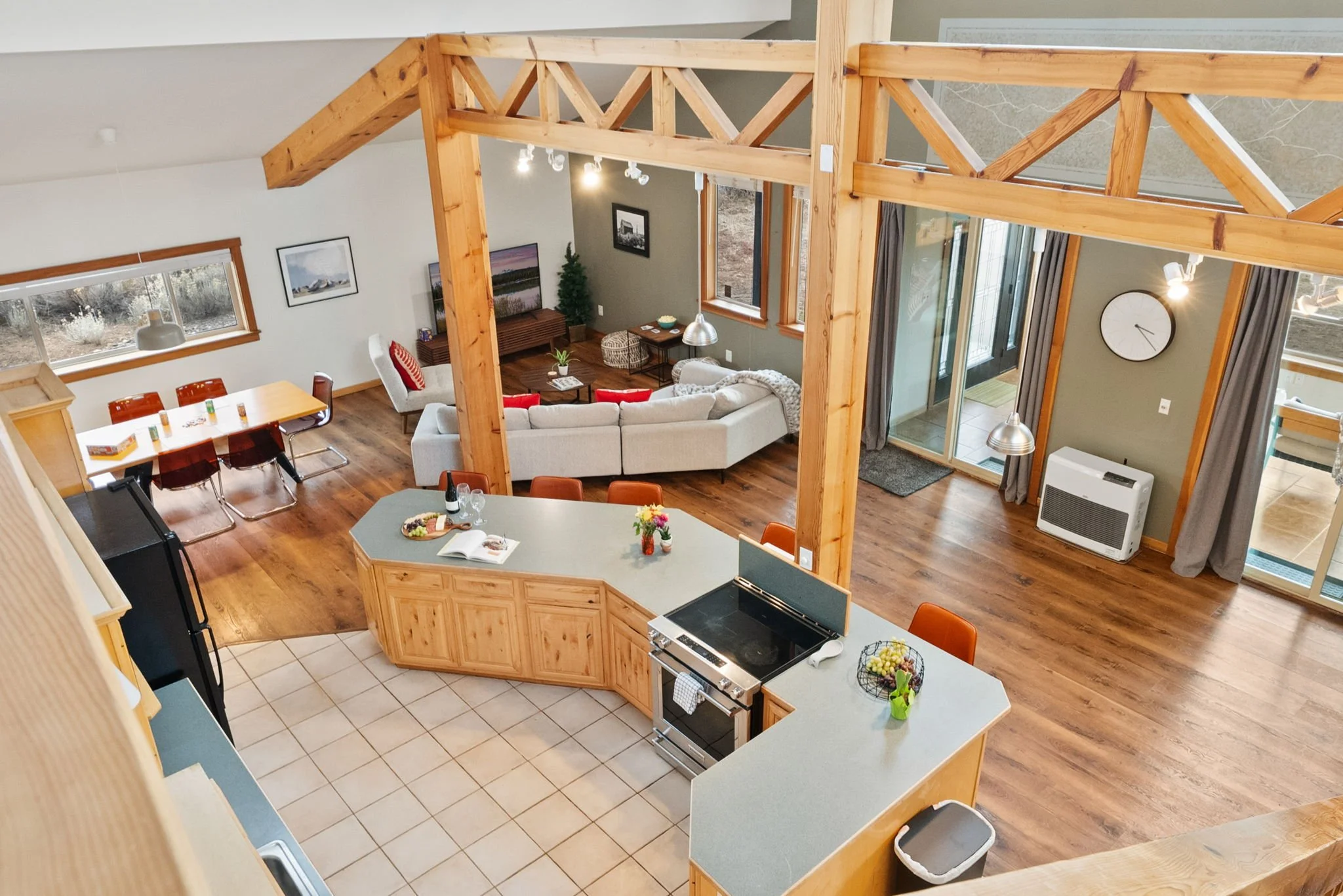 Photo of the kitchen from the loft stairs