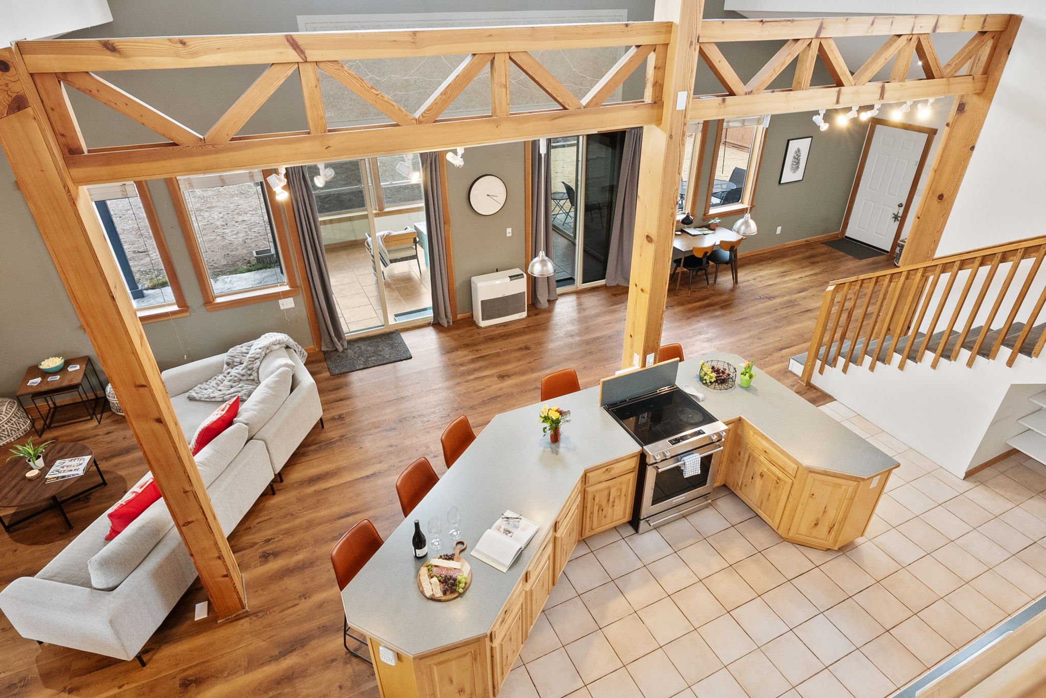 Photo of the kitchen from the loft