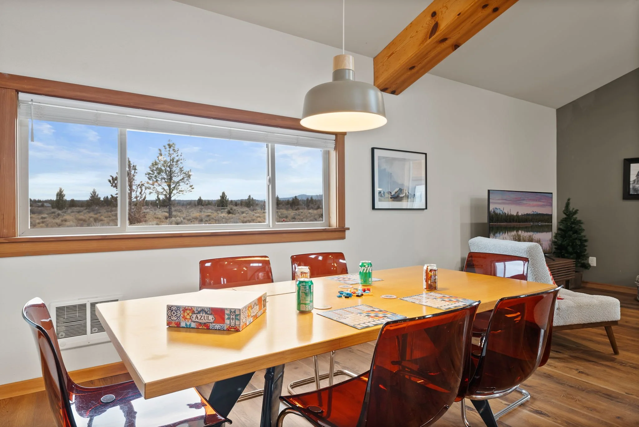 Photo of the dining room table being used for board games