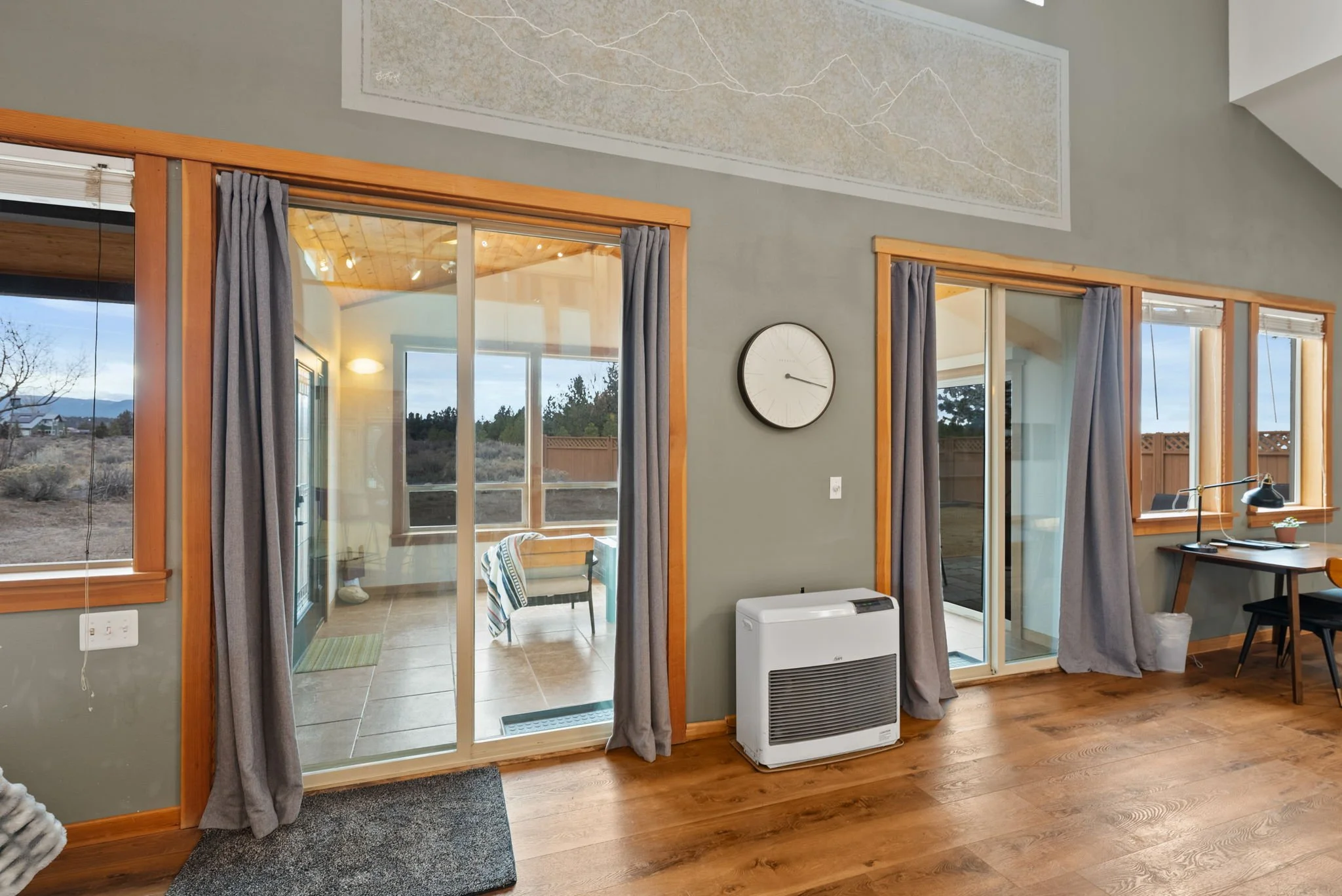 View of the sun room from inside the great room