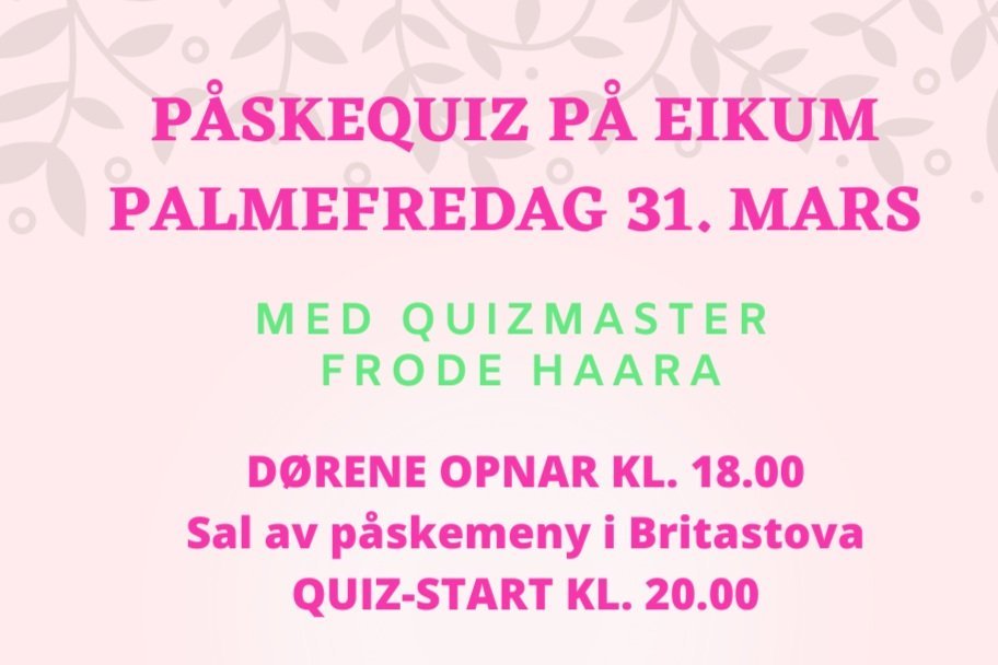 Easter quiz on Good Friday, March 31