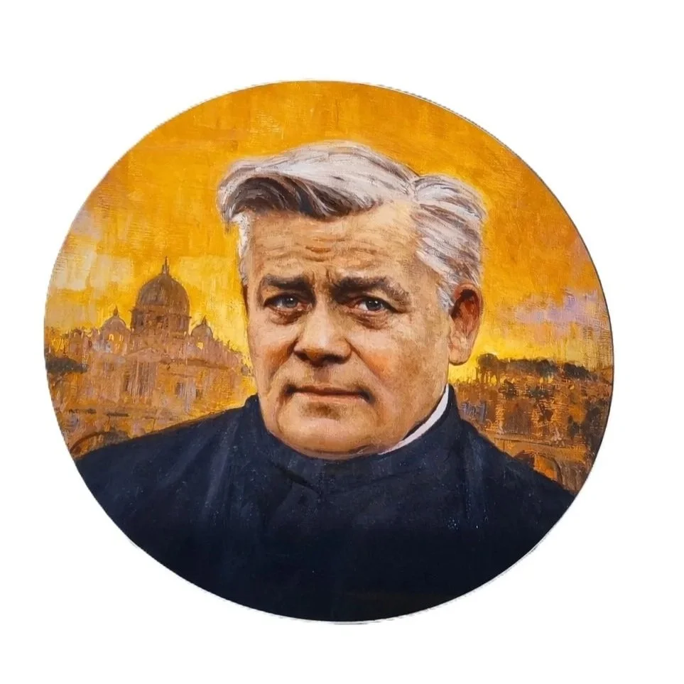 Blessed Francis Jordan window, digitally printed and laminated