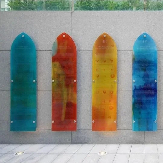 Spitalfields CNC cut information panels