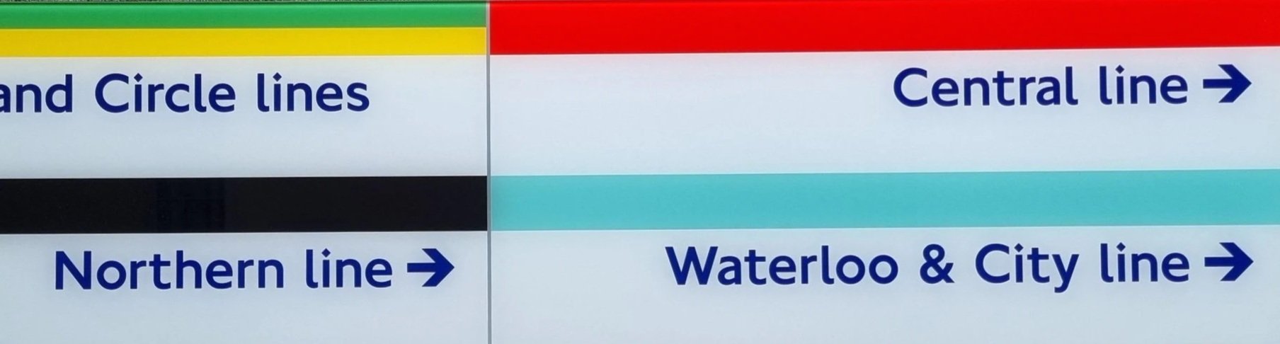 Screen printed glass signage for Bank underground station