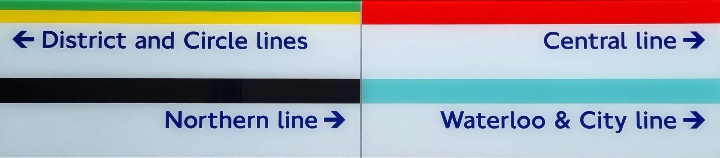 Screen printed glass signage for Bank underground station