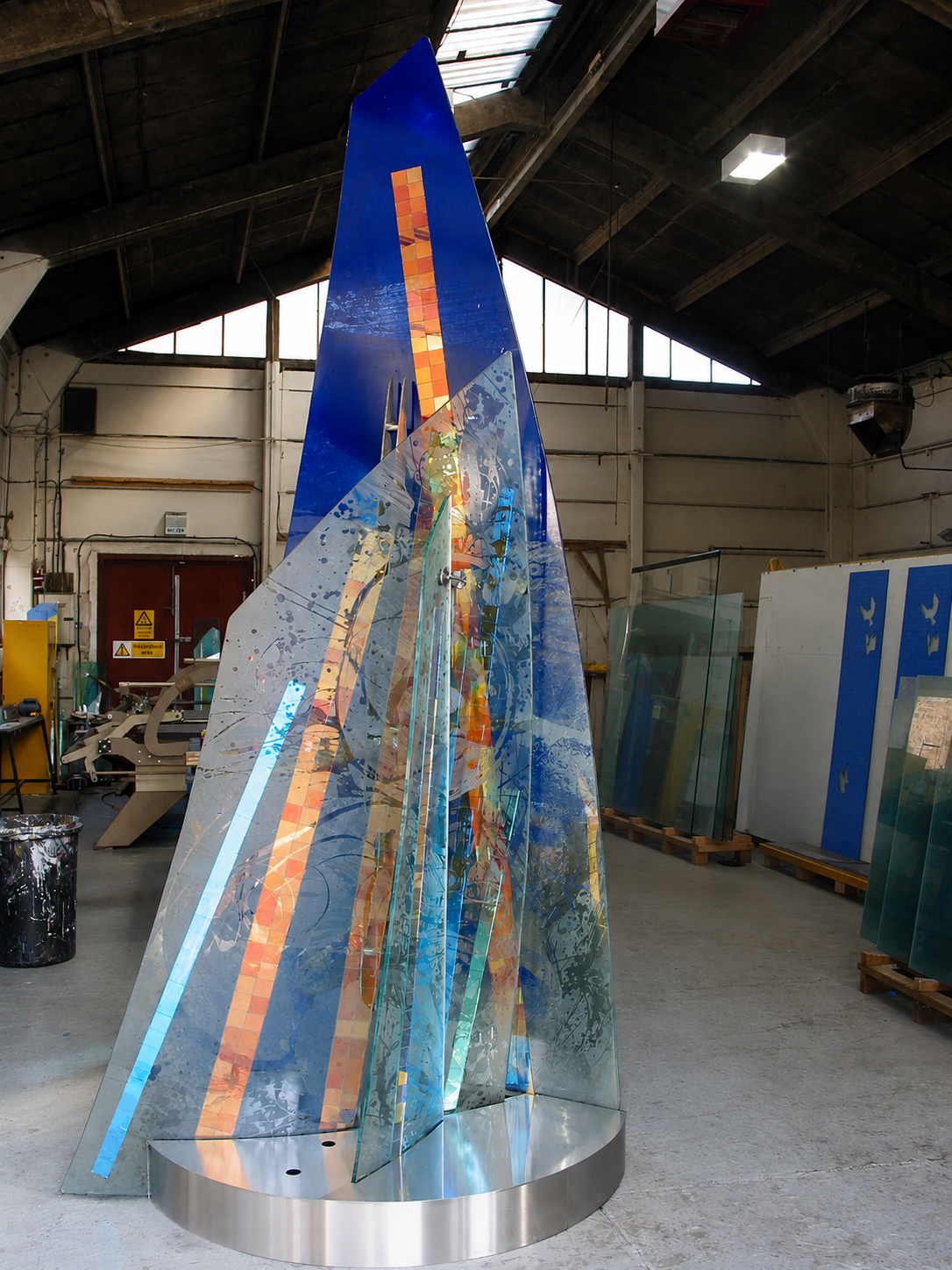 Glass sculpture by Graham Jones for a luxury cruise liner
