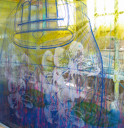 Printed glass foyer screen, Infinity Homes, Southampton