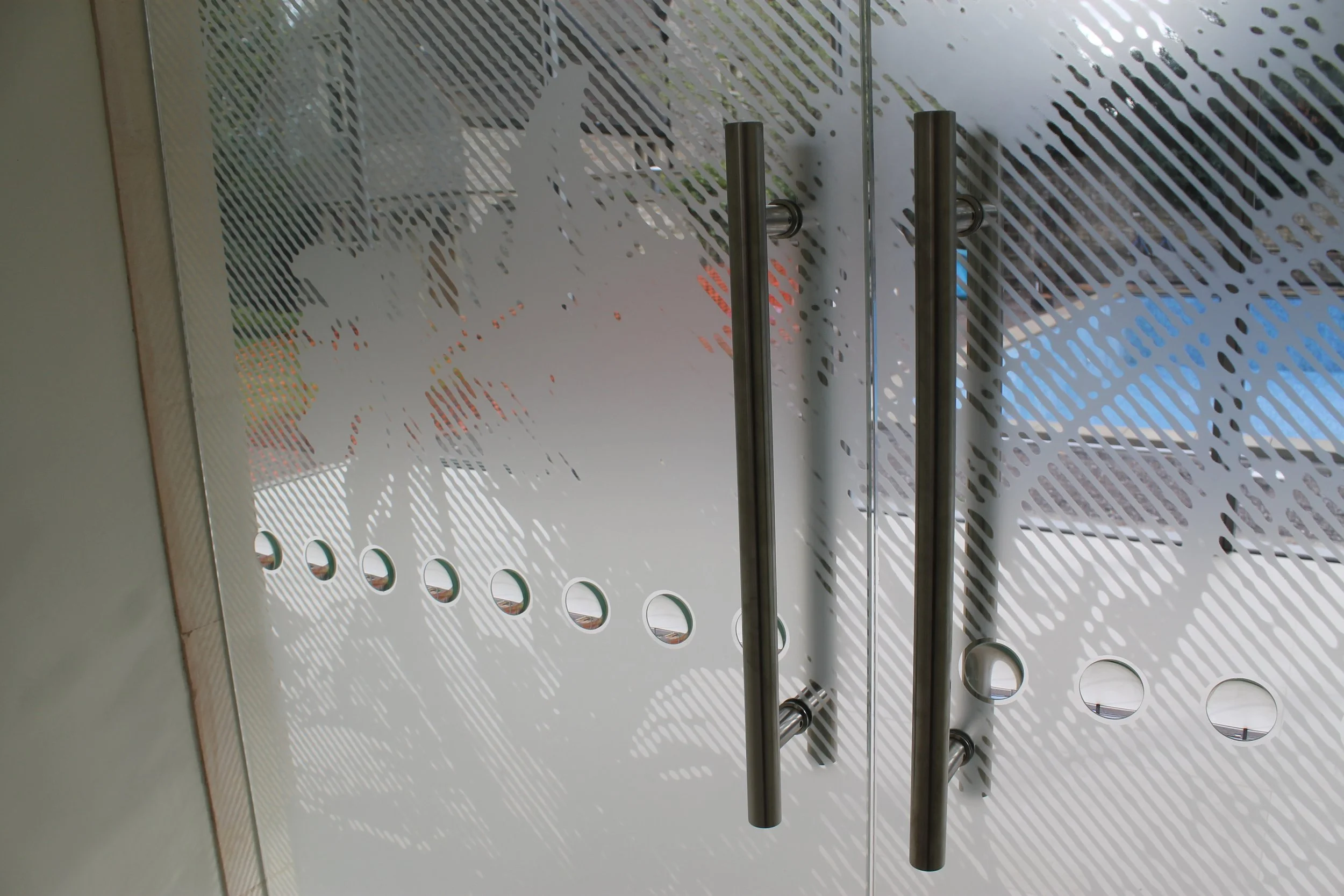 Martin Donlin etched glass door for a private residence