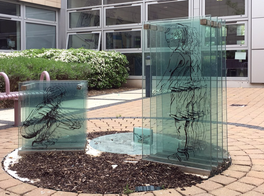 Glass landscape sculpture