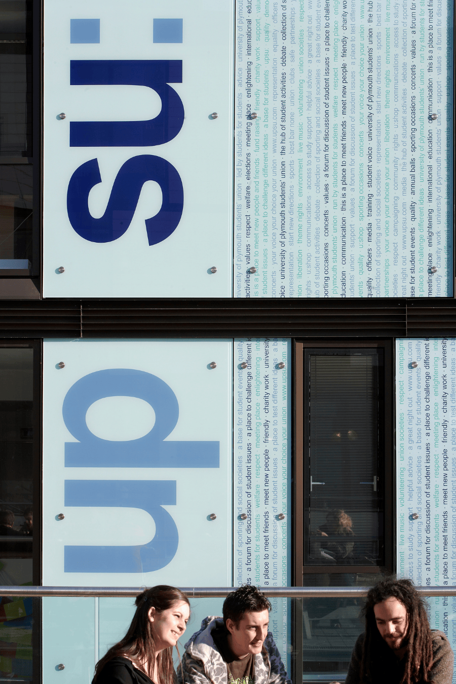 Screen printed graphic design at the Student Union, University of Plymouth.