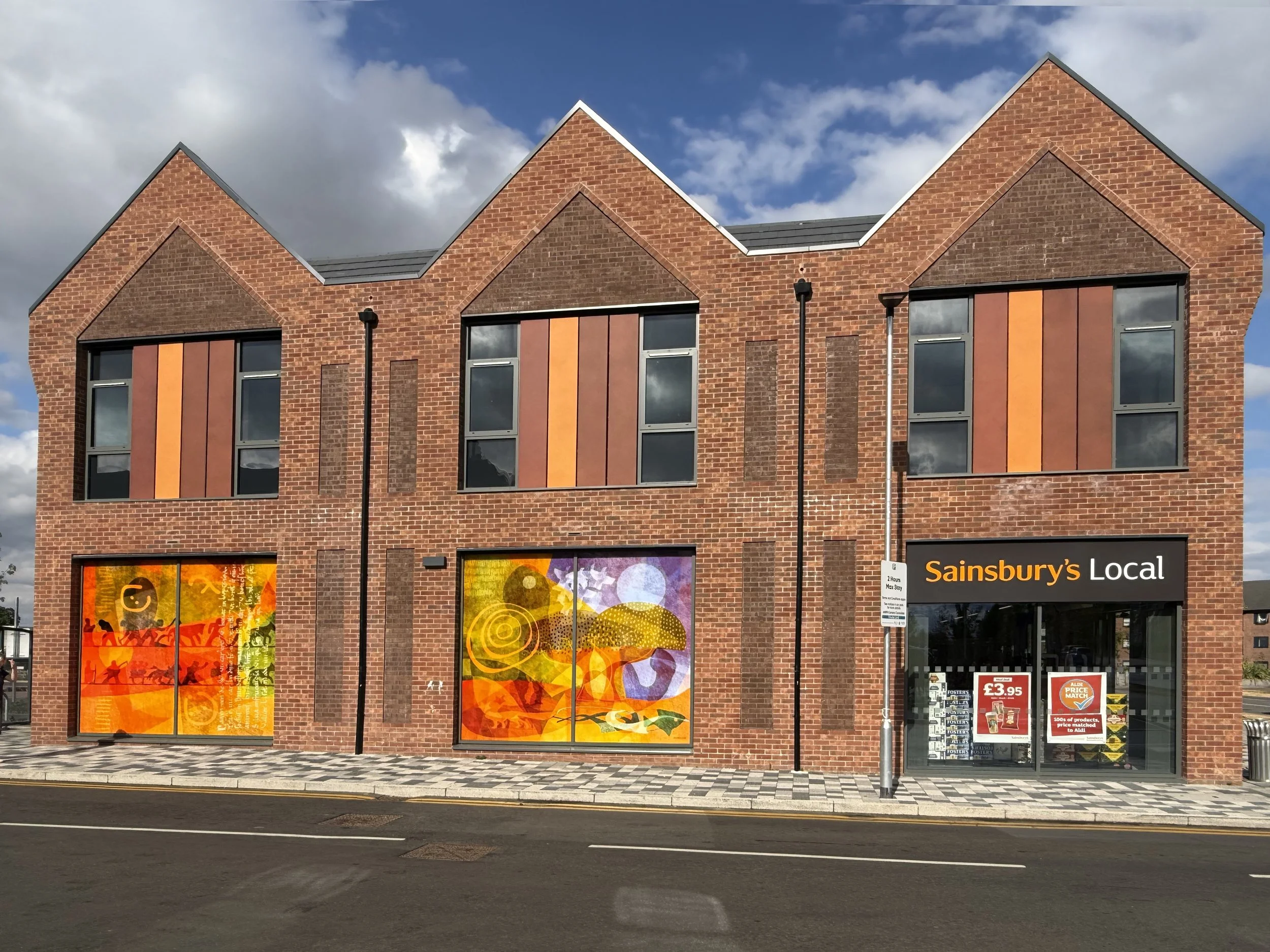 Lubbesthorpe screenprinted glass windows