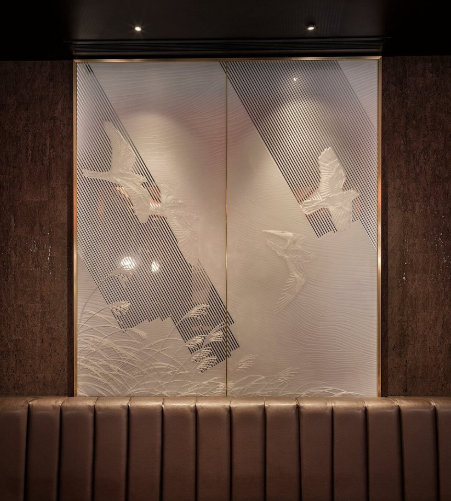 Sandblasted interior imagery for the former Nightjar club, London