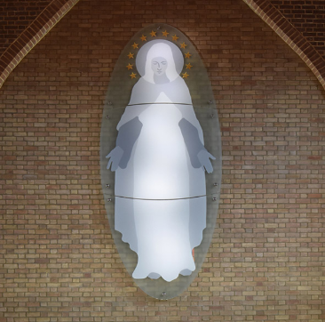 Martin Donlin's etched glass Mary.