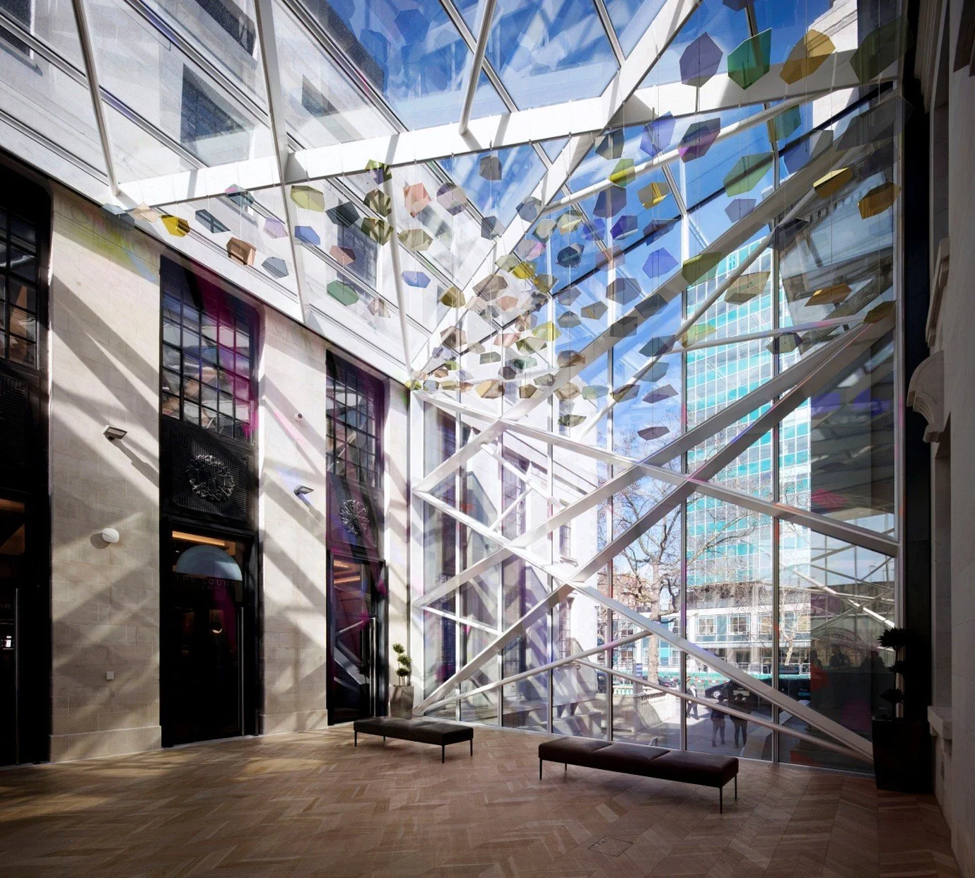 Dichroic glass sculpture